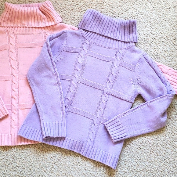 x2 Beautiful Braided Pink Cozy Women's Sweater - Picture 2 of 15